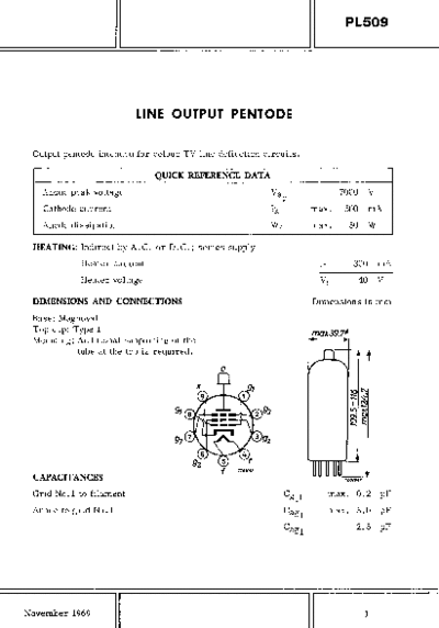 Tubes - PL 509 -Line output pentode Philips 1972 Thumbnail